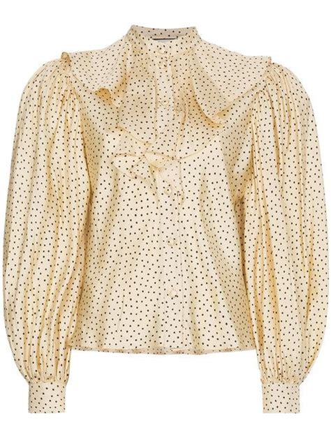 gucci silk blouse animal vintage|gucci puff sleeve blouse.